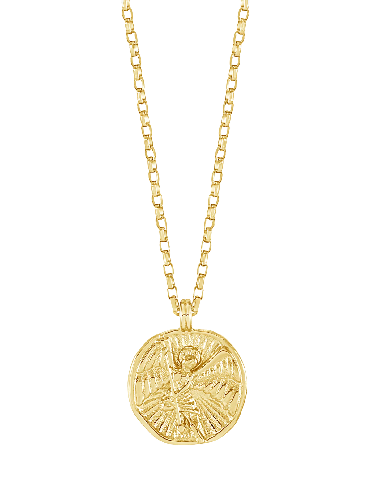Dower & Hall St. Michael pendant necklace gold, imported from the UK