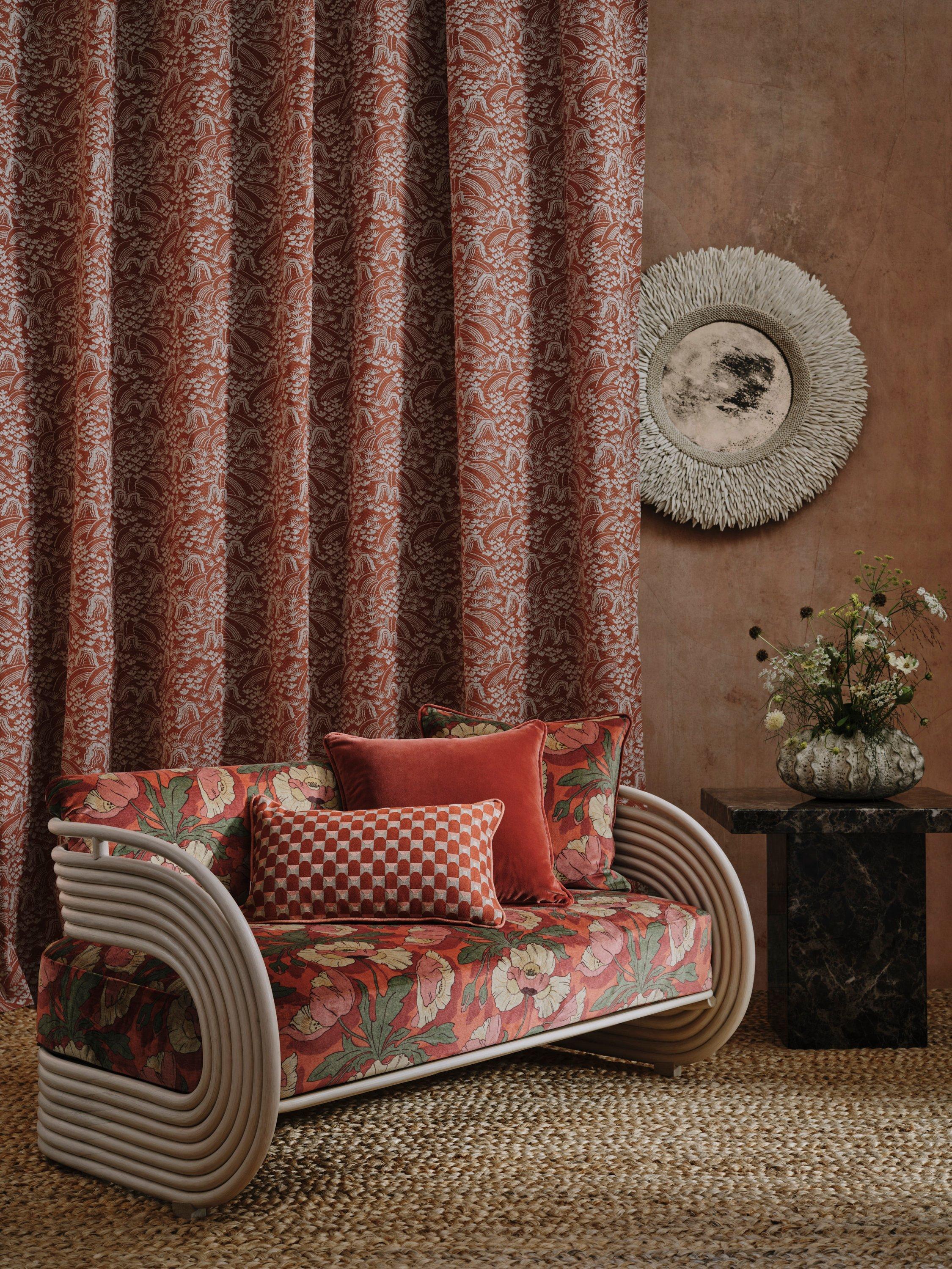 Liberty London Butterfield velvet furnishing fabric in lacquer colour, UK version