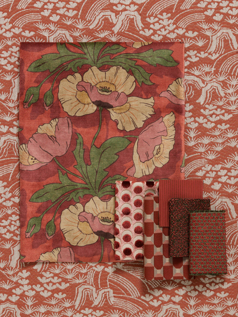 Liberty London Butterfield velvet furnishing fabric in lacquer colour, UK version