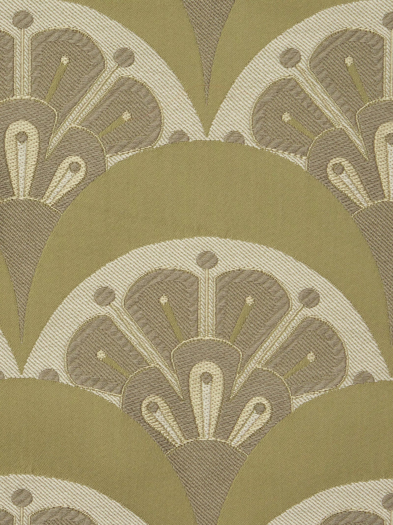 Liberty London Deco Scallop Furnishing Fabric. Lichen