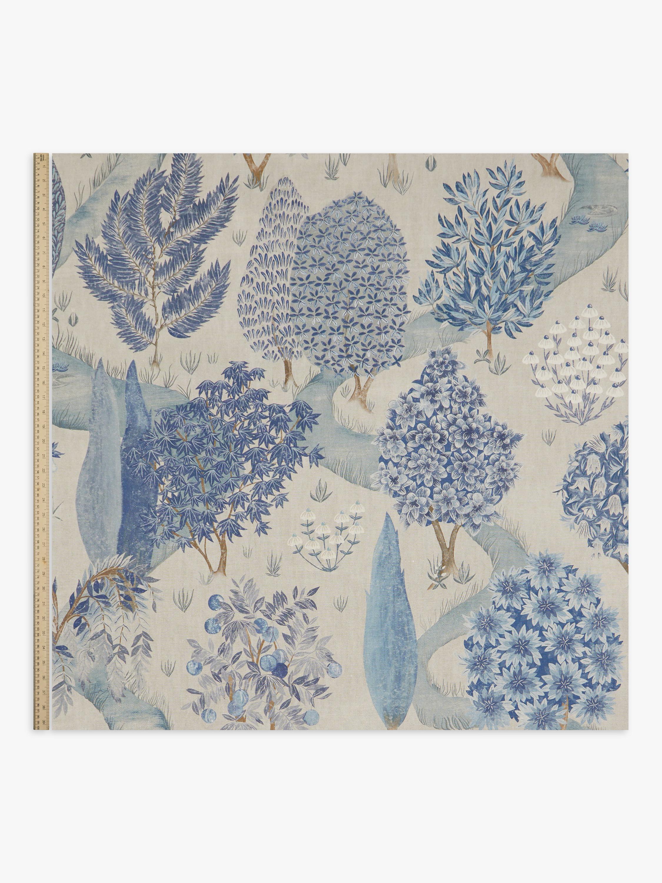 Liberty London Enchanted Wood furnishing fabric Lapis, UK version