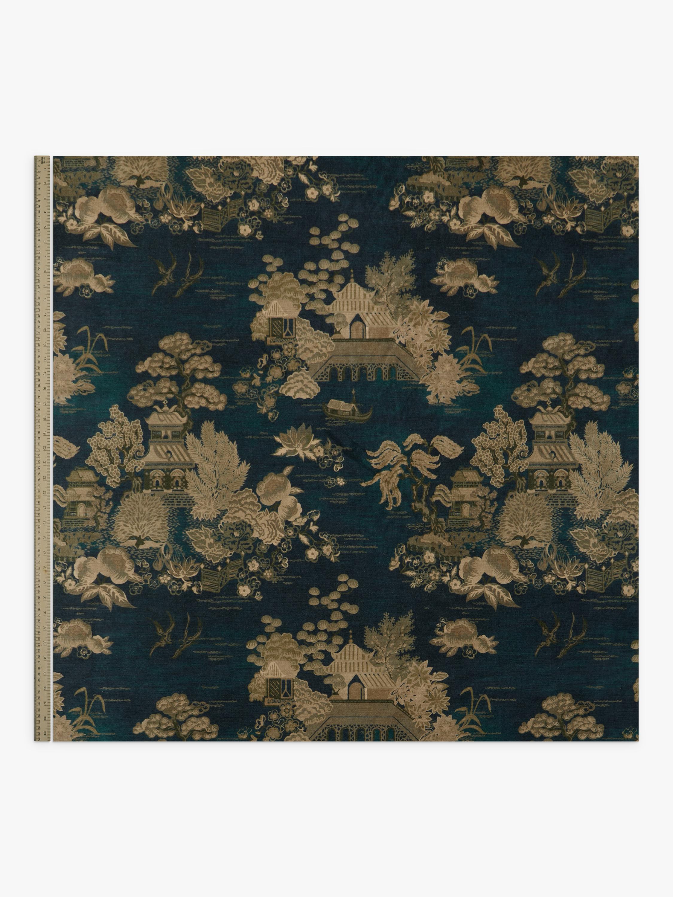 Liberty London Kelp velvet furnishing fabric (British brand)