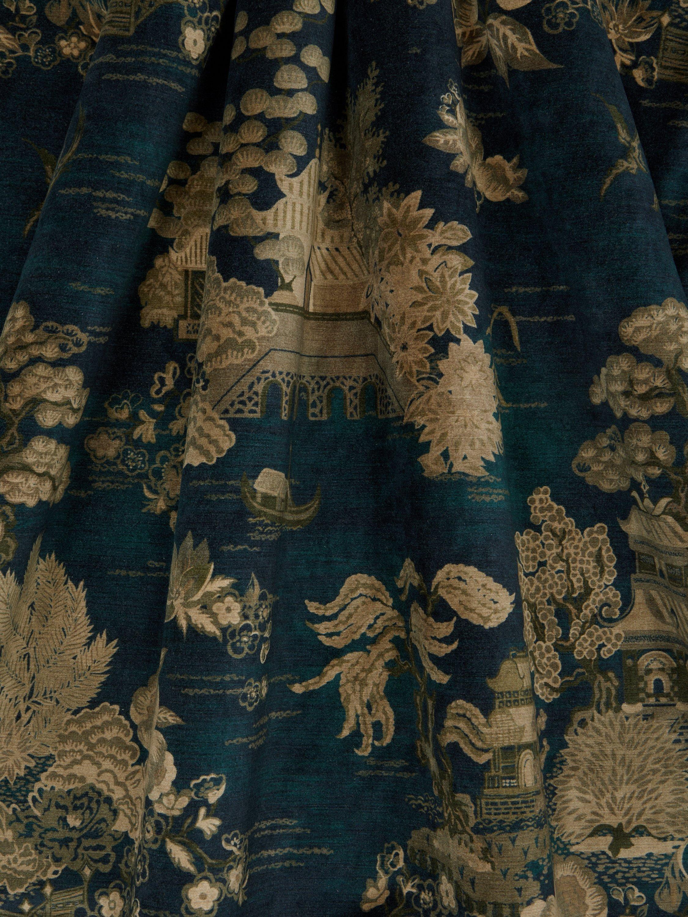 Liberty London Kelp velvet furnishing fabric (British brand)