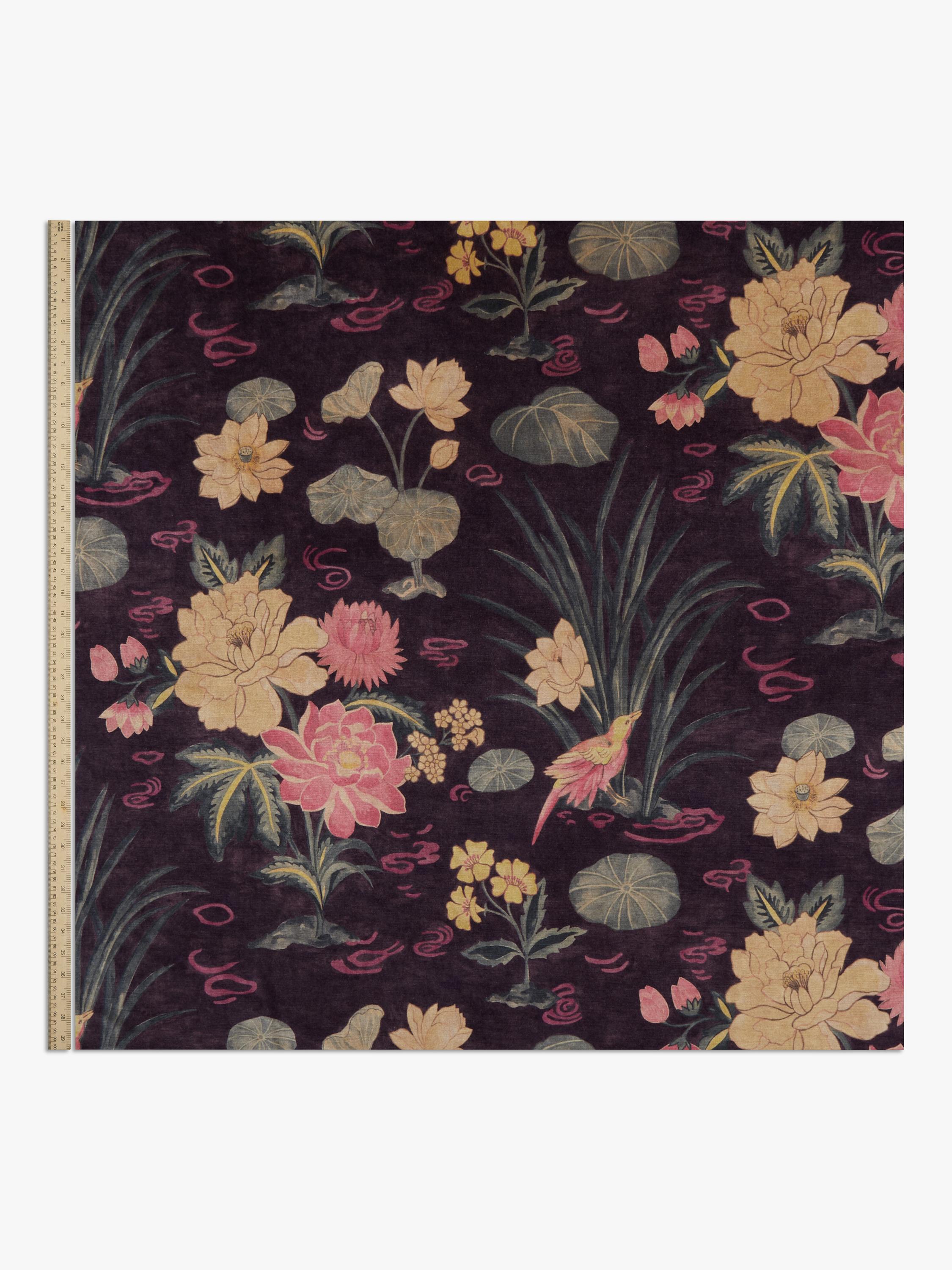 Liberty London Lotus Garden velvet furnishing fabric (British brand)