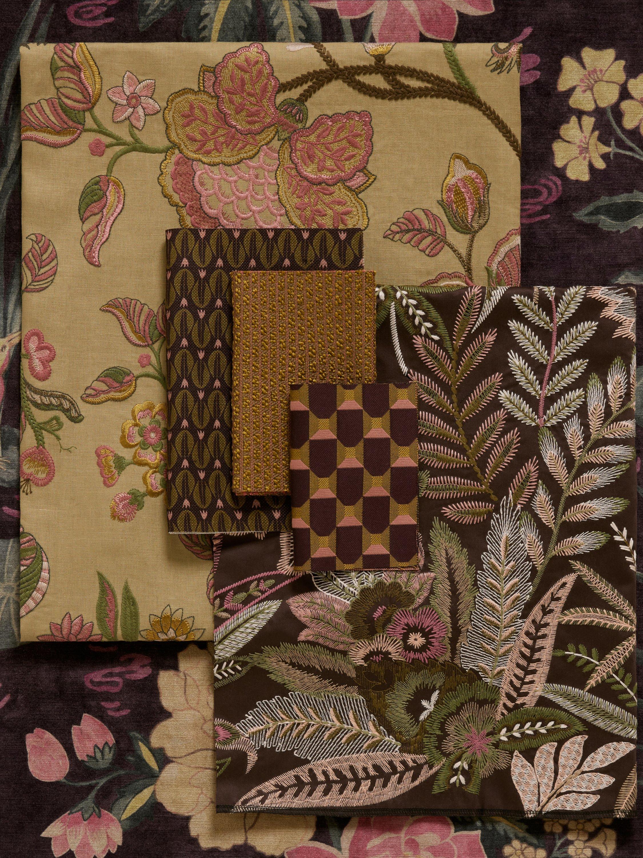 Liberty London Lotus Garden velvet furnishing fabric (British brand)