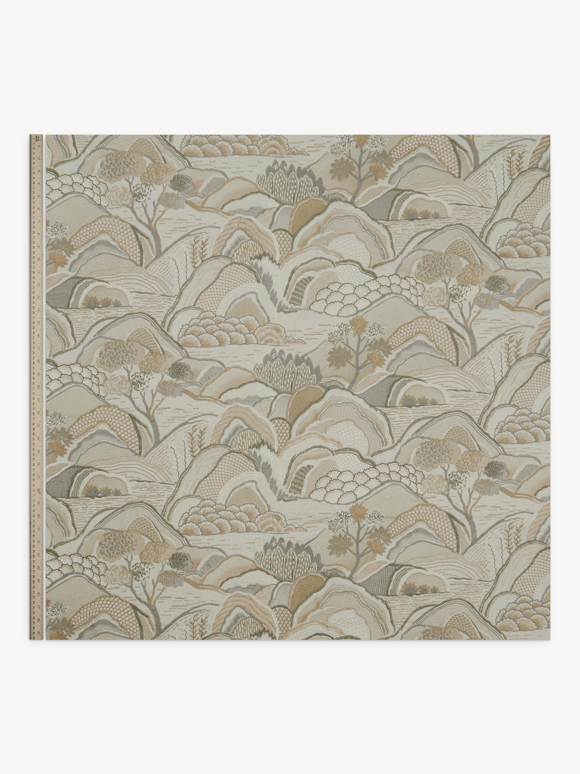 Liberty London Mount Edo furnishing fabric embroidered landscape (British brand)
