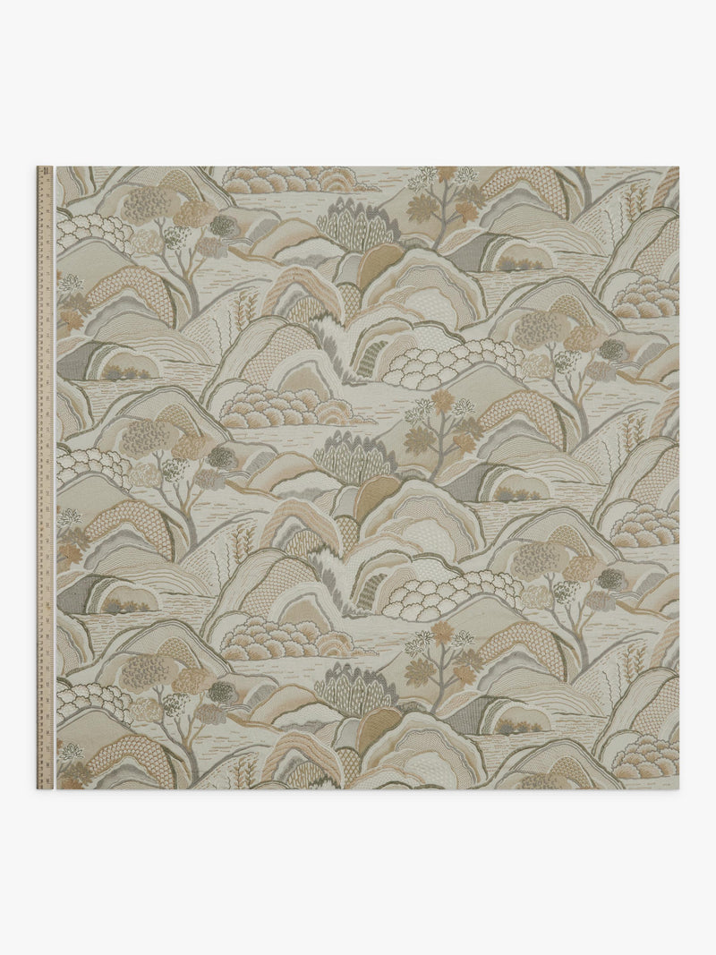 Liberty London Mount Edo furnishing fabric embroidered landscape (British brand)