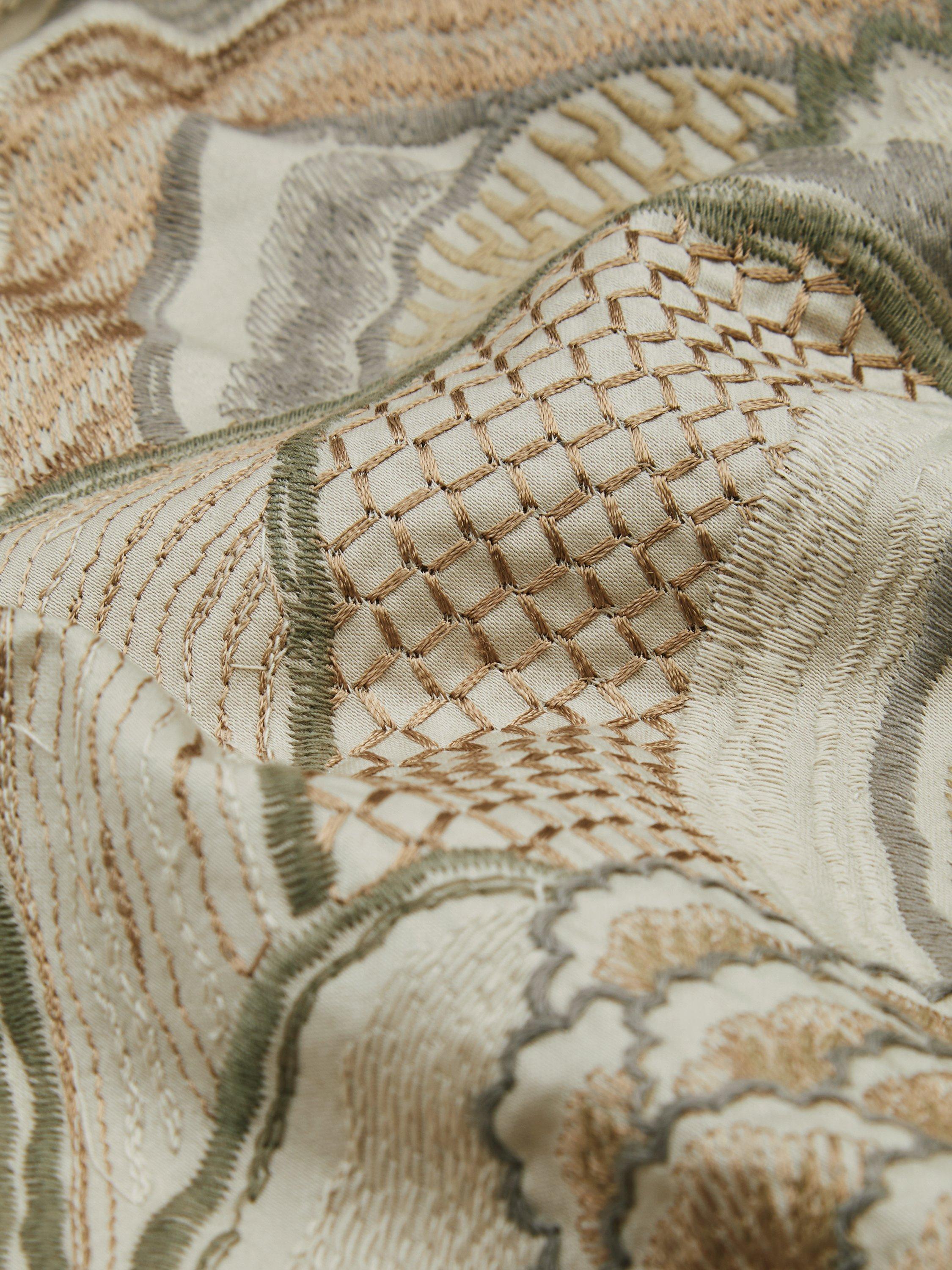 Liberty London Mount Edo furnishing fabric embroidered landscape (British brand)