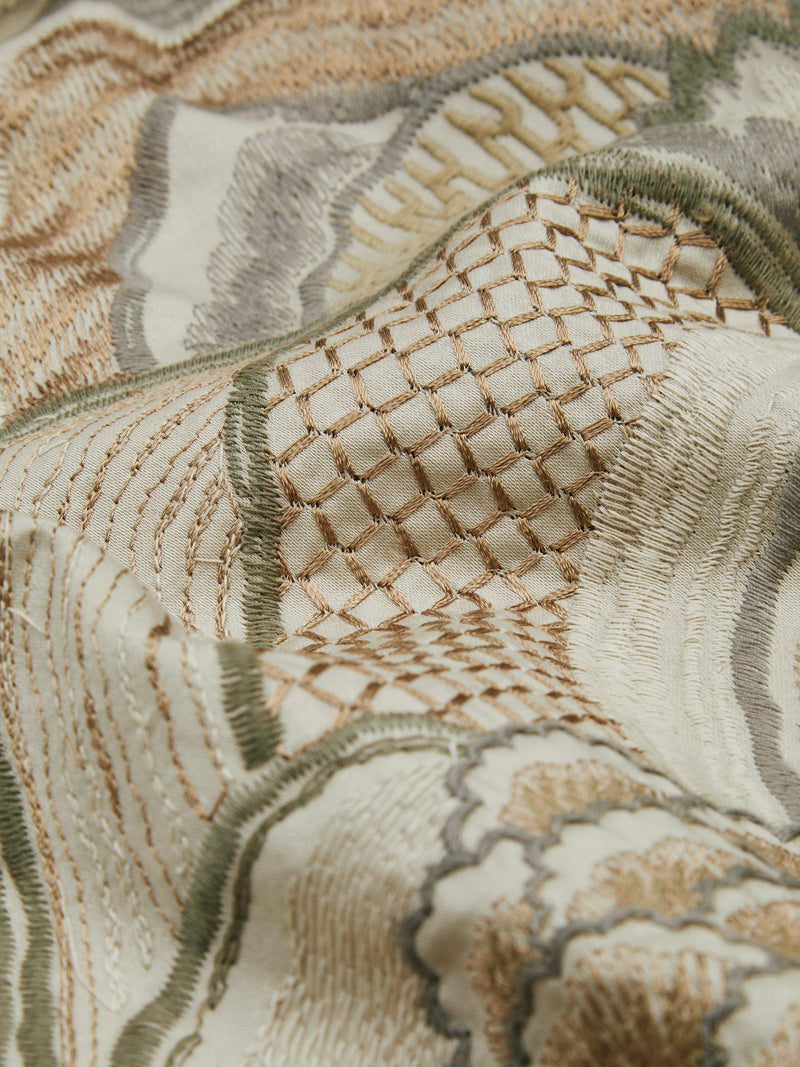 Liberty London Mount Edo furnishing fabric embroidered landscape (British brand)