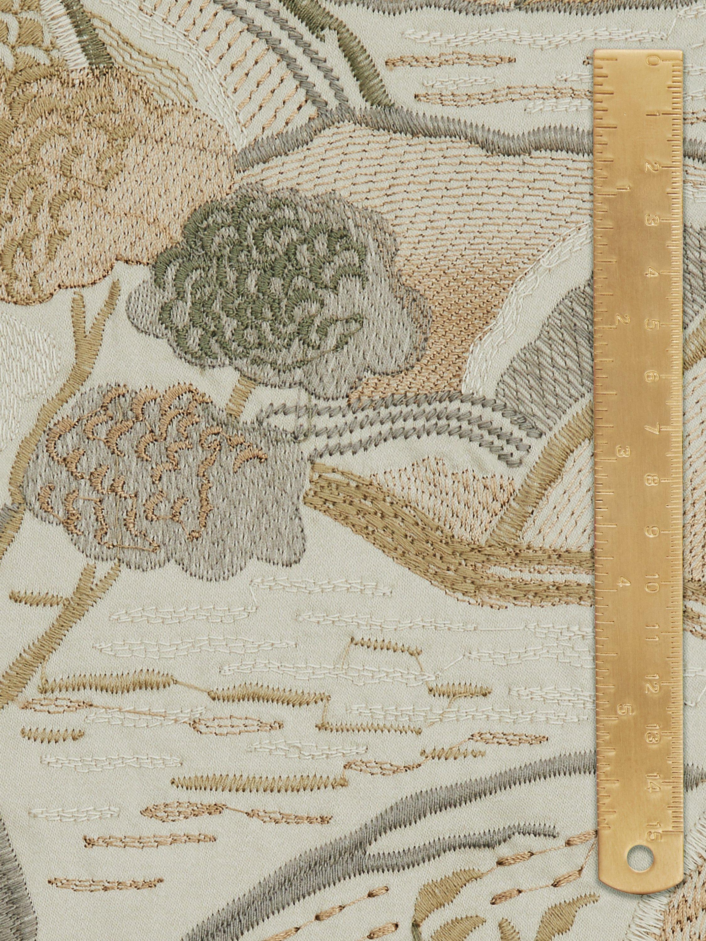 Liberty London Mount Edo furnishing fabric embroidered landscape (British brand)