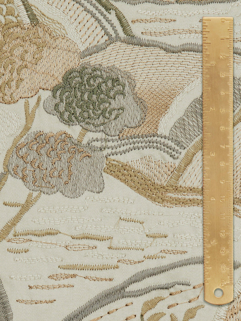 Liberty London Mount Edo furnishing fabric embroidered landscape (British brand)
