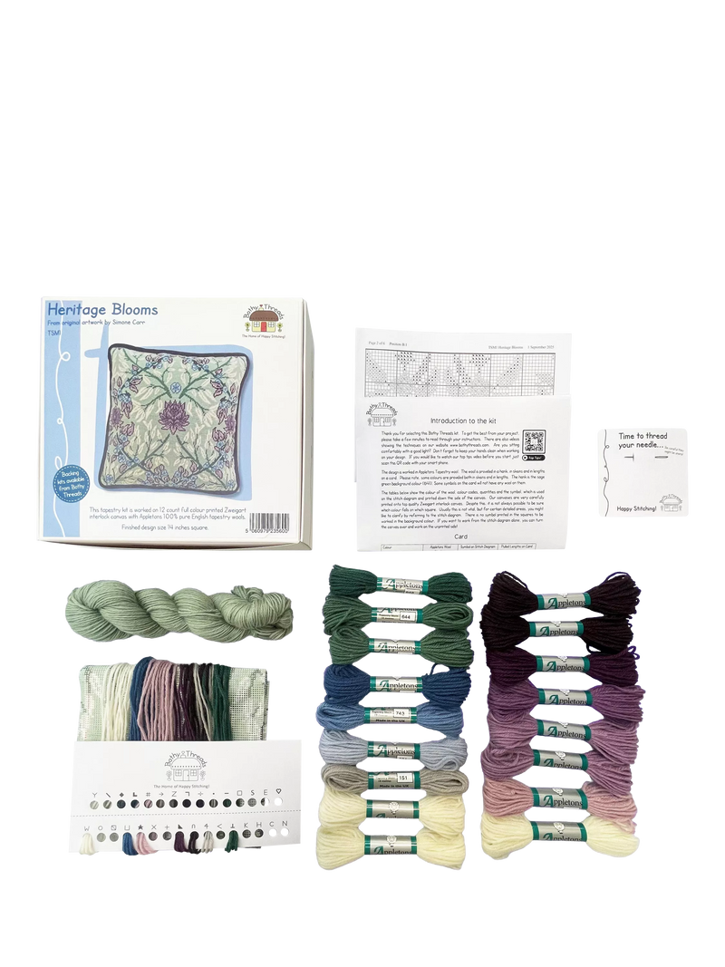 Bothy Threads Heritage Blooms tapestry kit 36x36cm, UK version