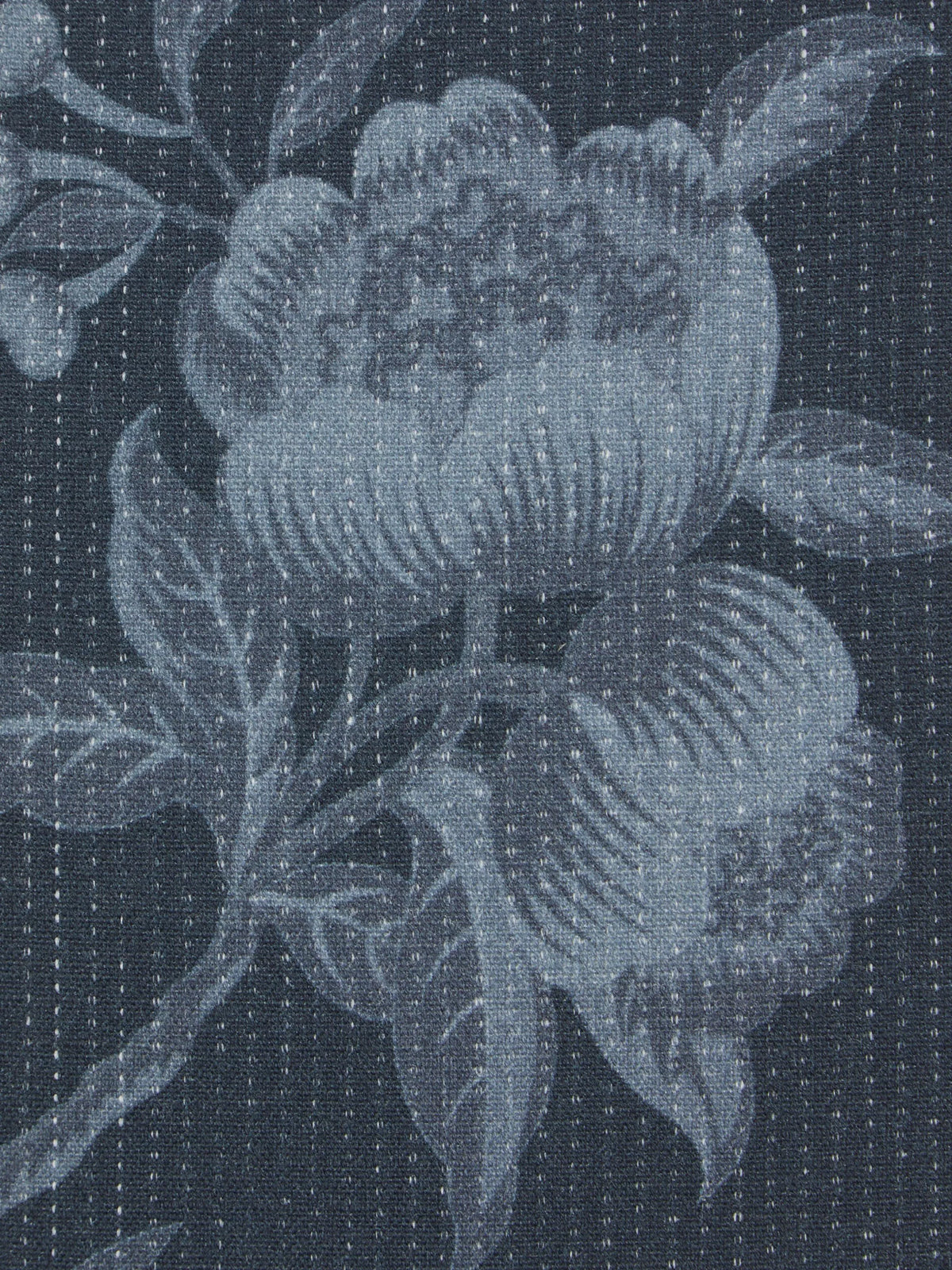 Liberty London porcelain flower furnishing fabric in ink (British brand)