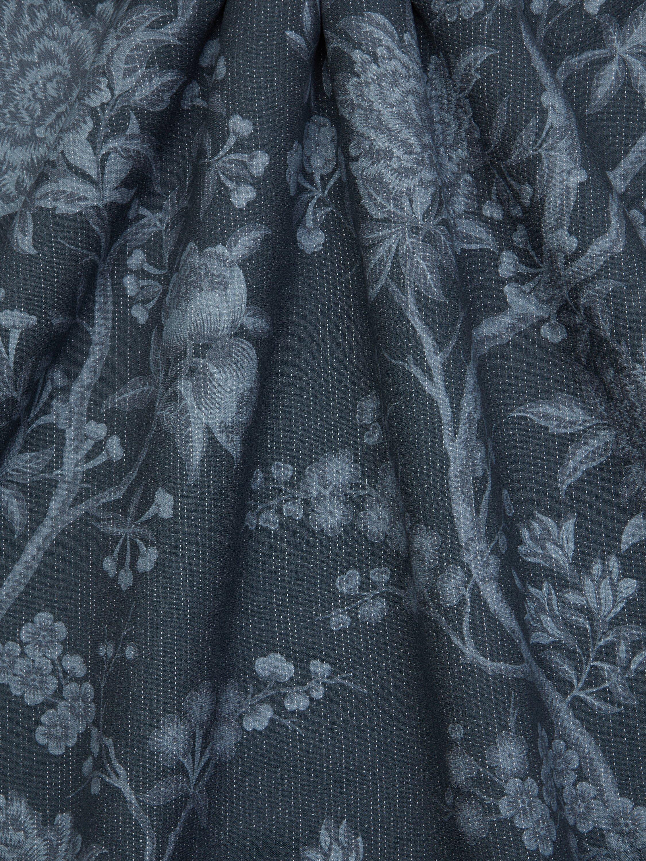 Liberty London porcelain flower furnishing fabric in ink (British brand)