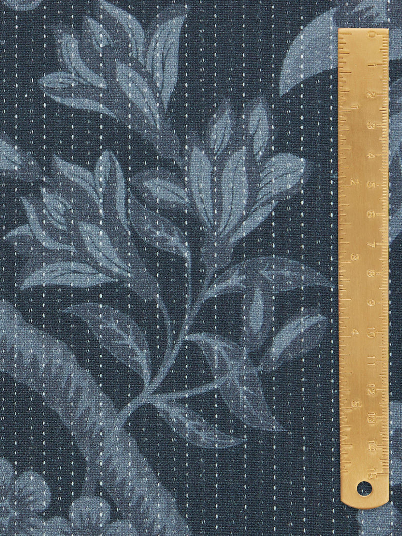 Liberty London porcelain flower furnishing fabric in ink (British brand)