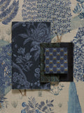 Liberty London porcelain flower furnishing fabric in ink (British brand)