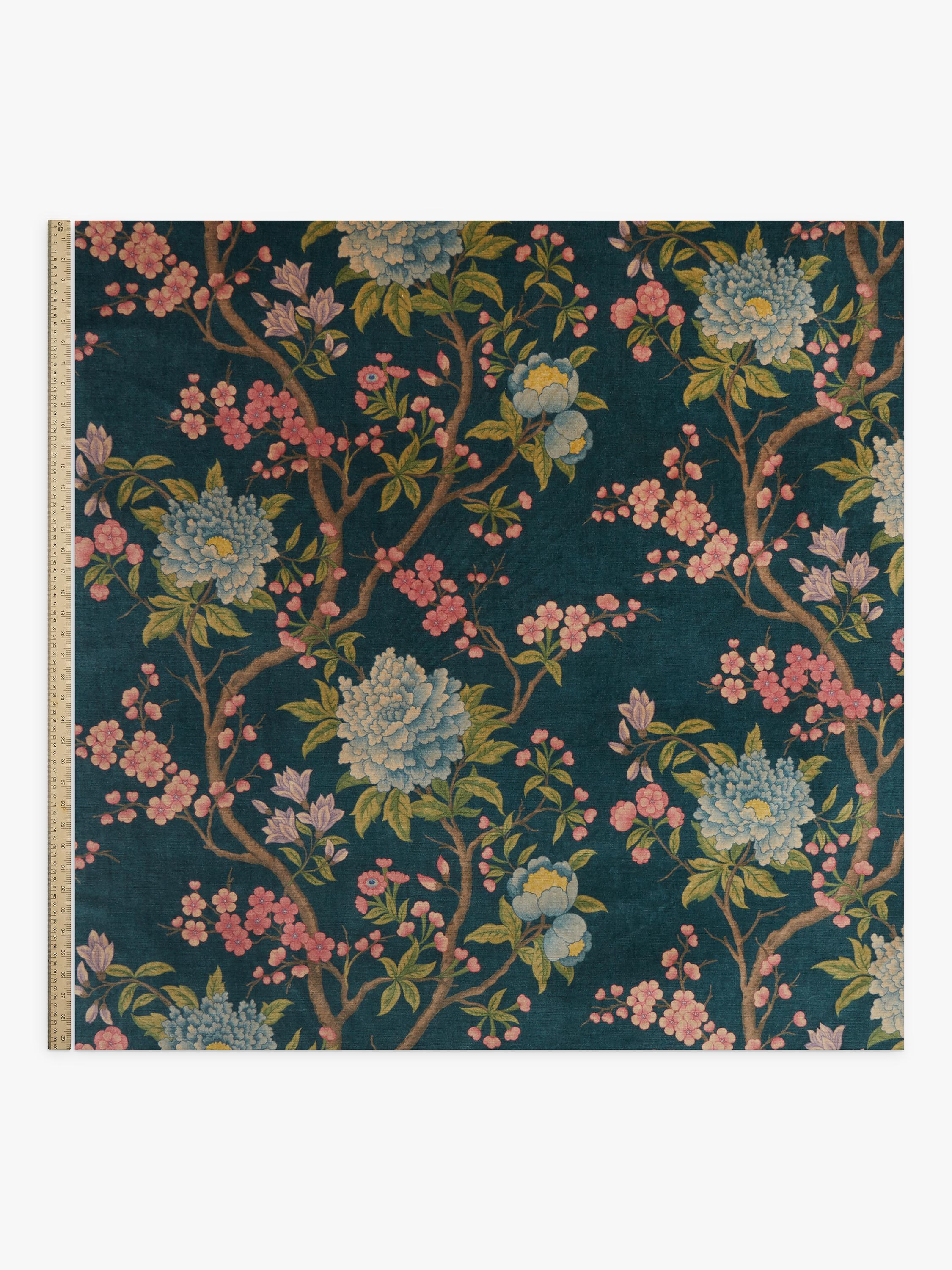 Liberty London Porcelain Trail fabric in Ink, velvet floral pattern, UK version