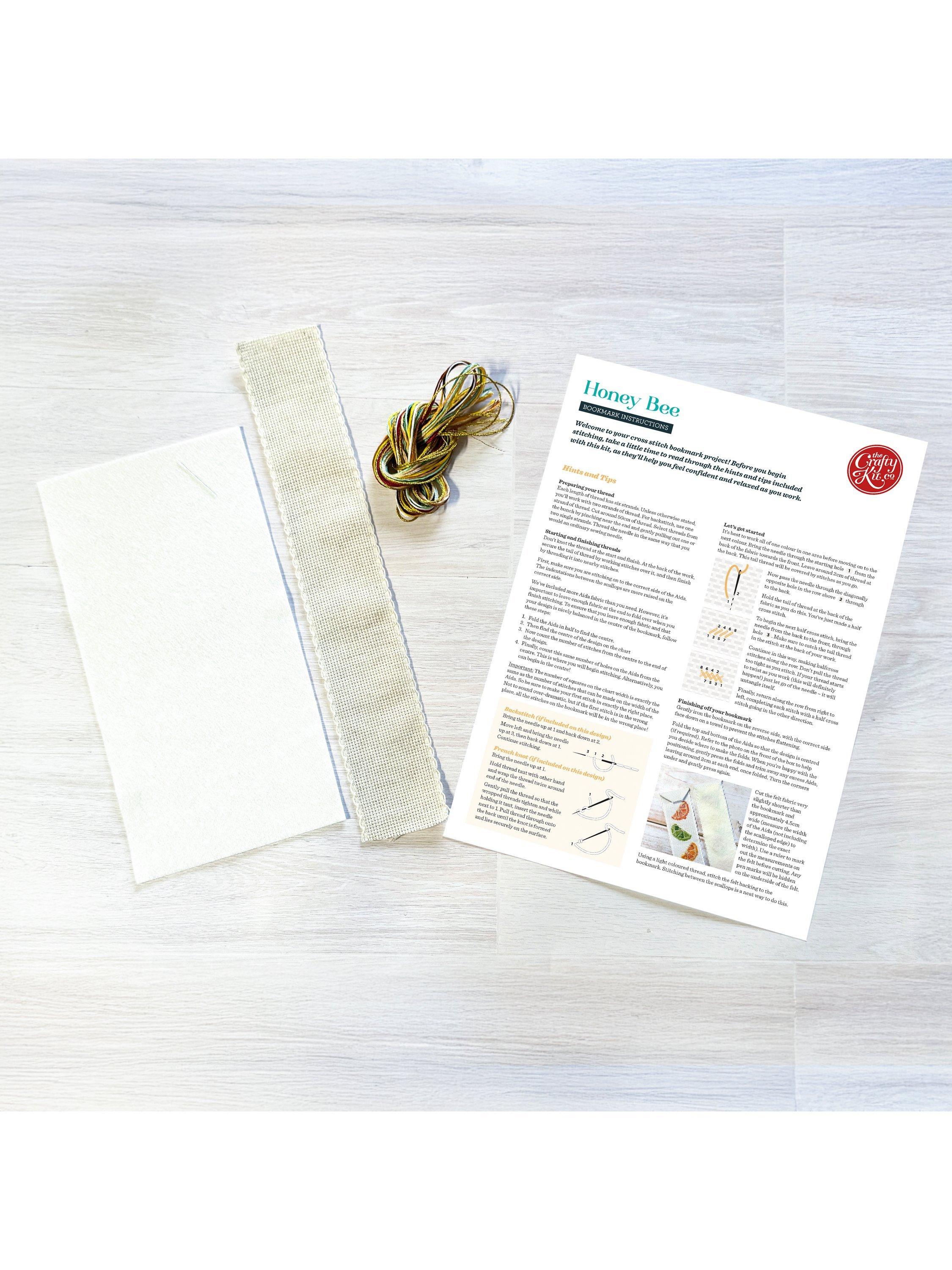 The Crafty Kit Company honey bee cross stitch bookmark kit (British brand)