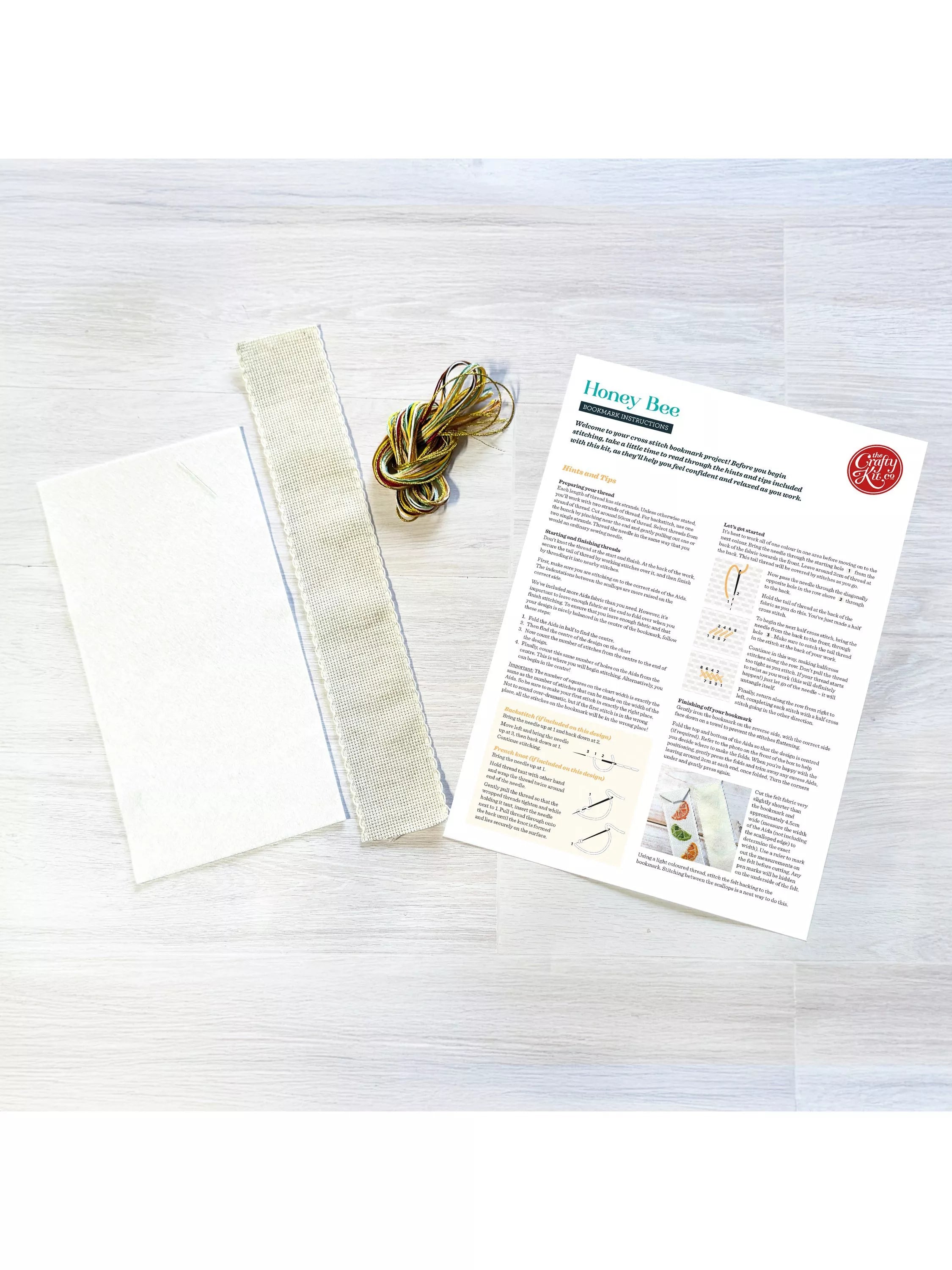 The Crafty Kit Company honey bee cross stitch bookmark kit (British brand)