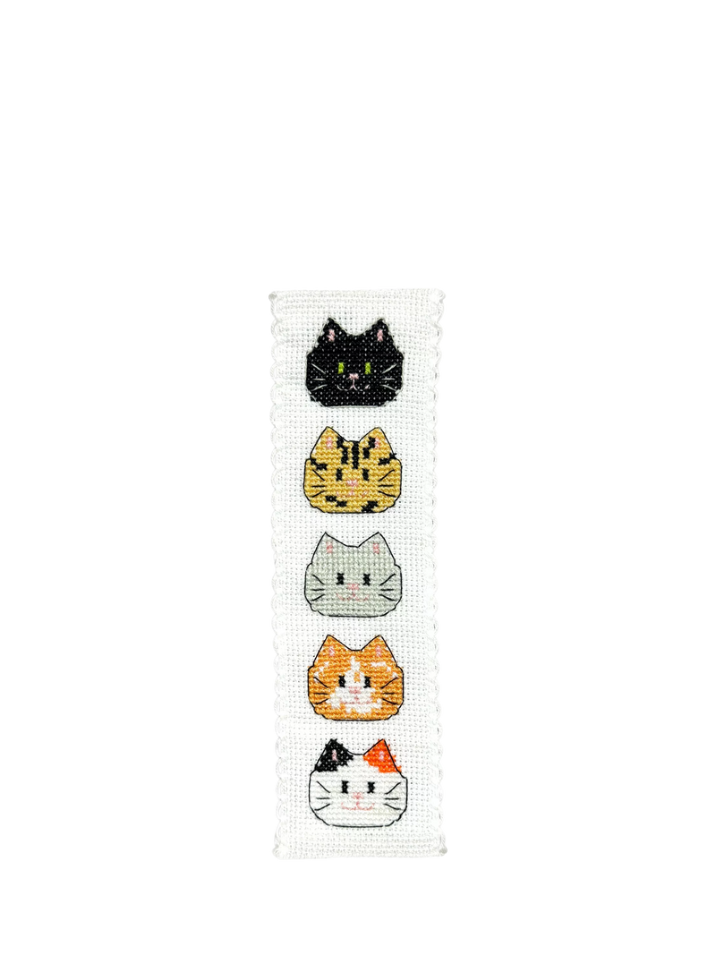 The Crafty Kit Company cat bookmark cross stitch kit, UK version