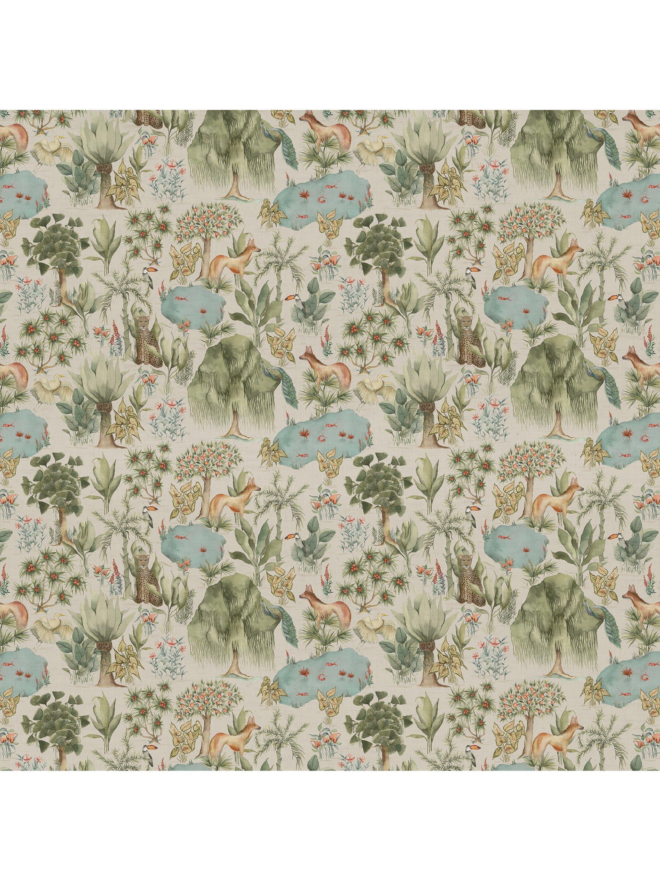 Voyage Jungle Serene green fabric - British product