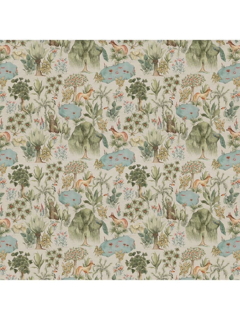 Voyage Jungle Serene green fabric - British product