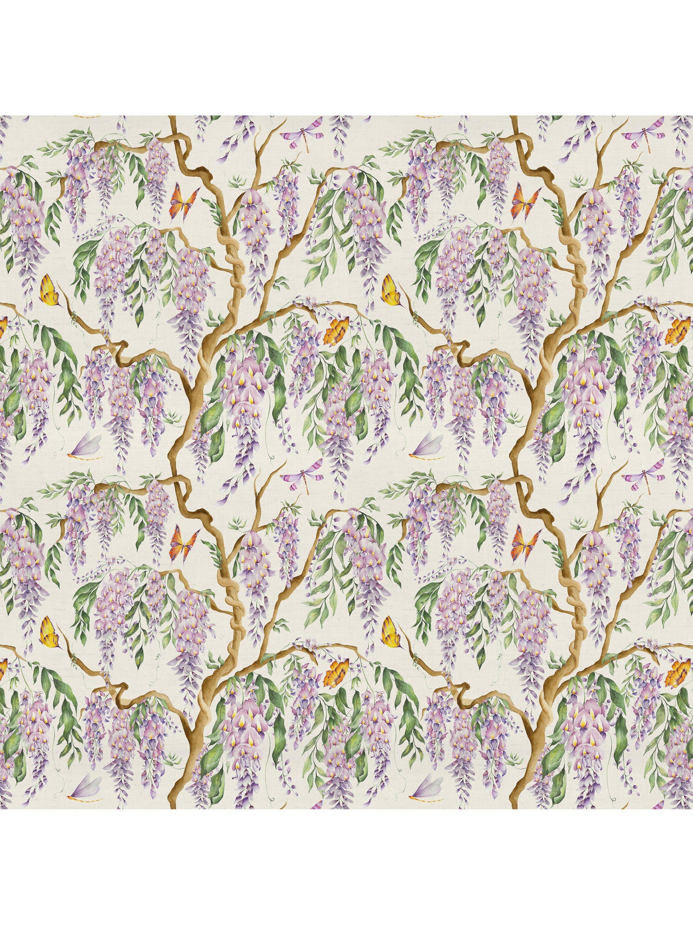Voyage Mariposa furnishing fabric cream watercolour floral - British product