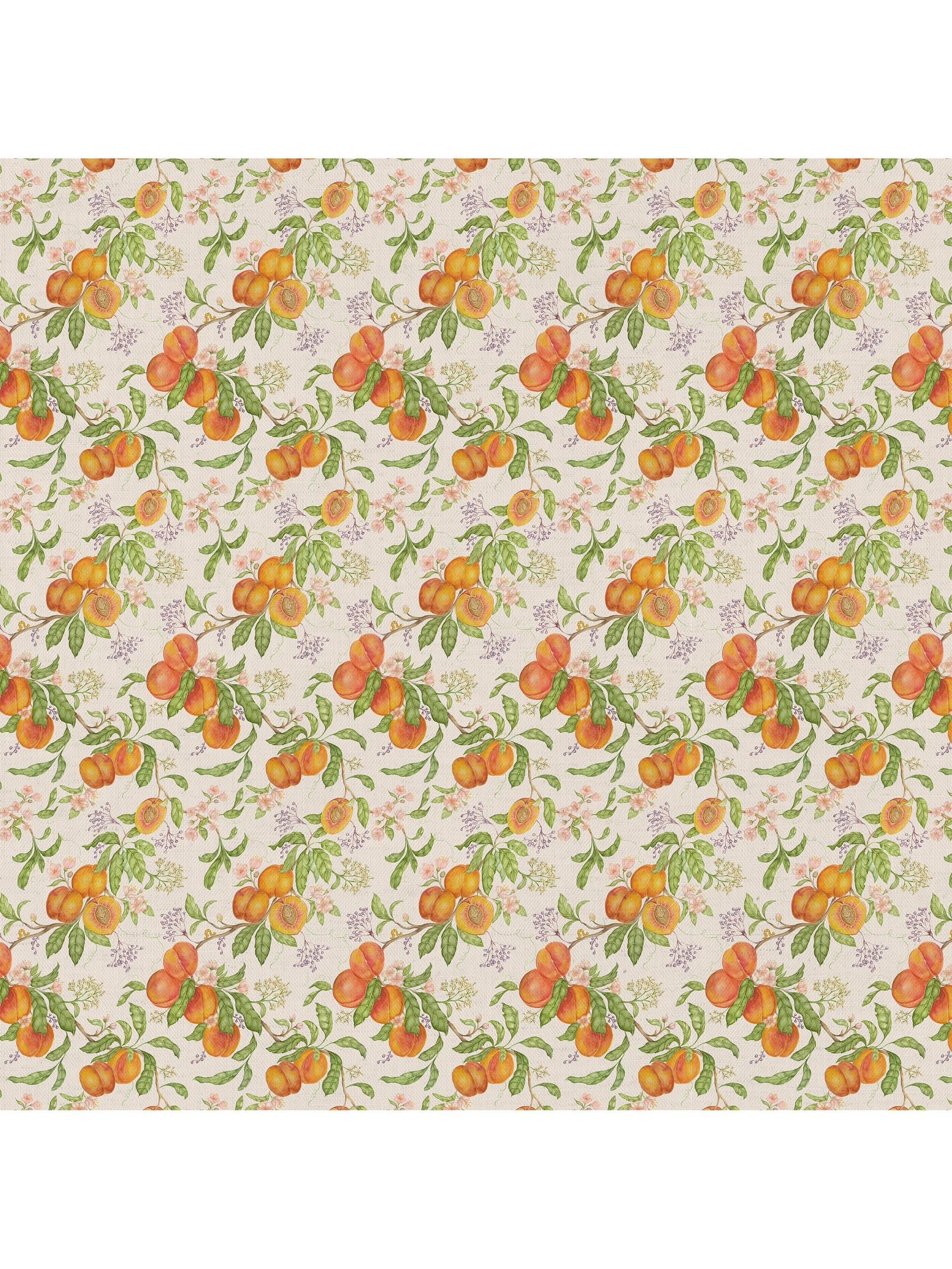 Voyage Peach Harvest fabric cream 145x100cm, imported from the UK