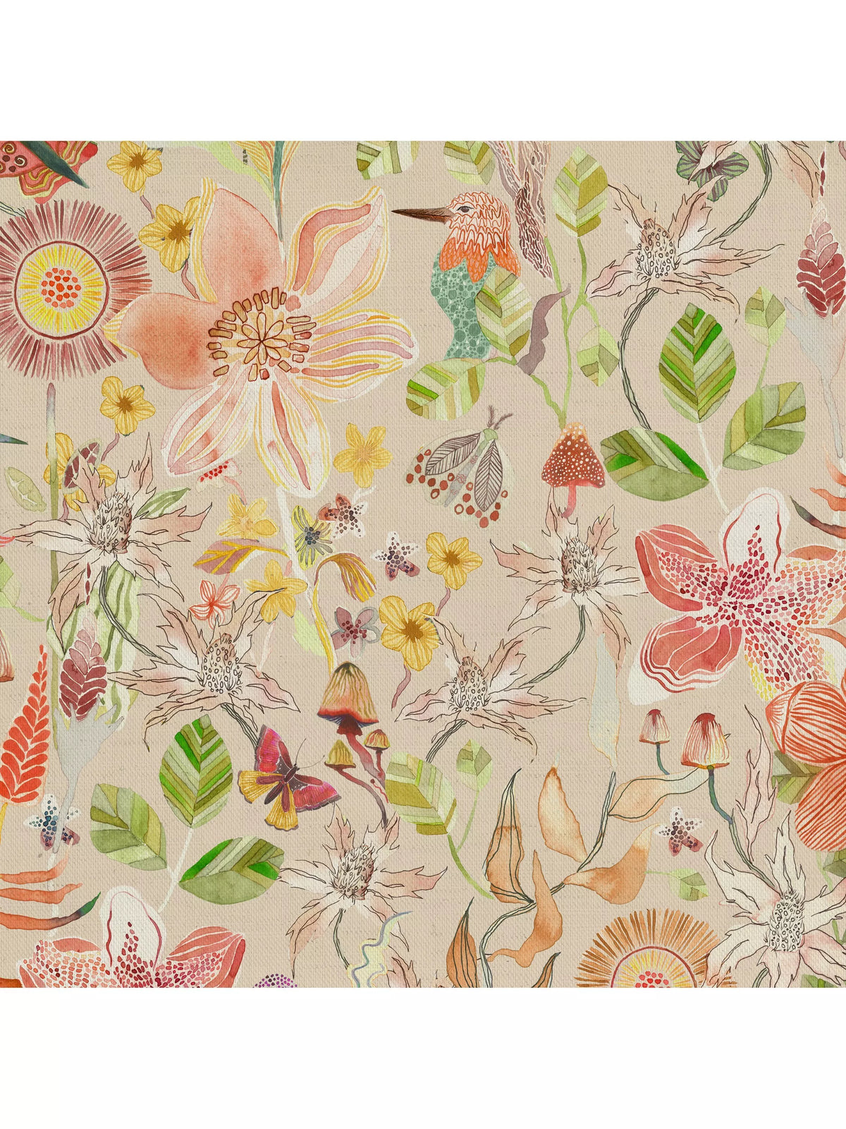Voyage Primrose Haze floral furnishing fabric, imported from the UK