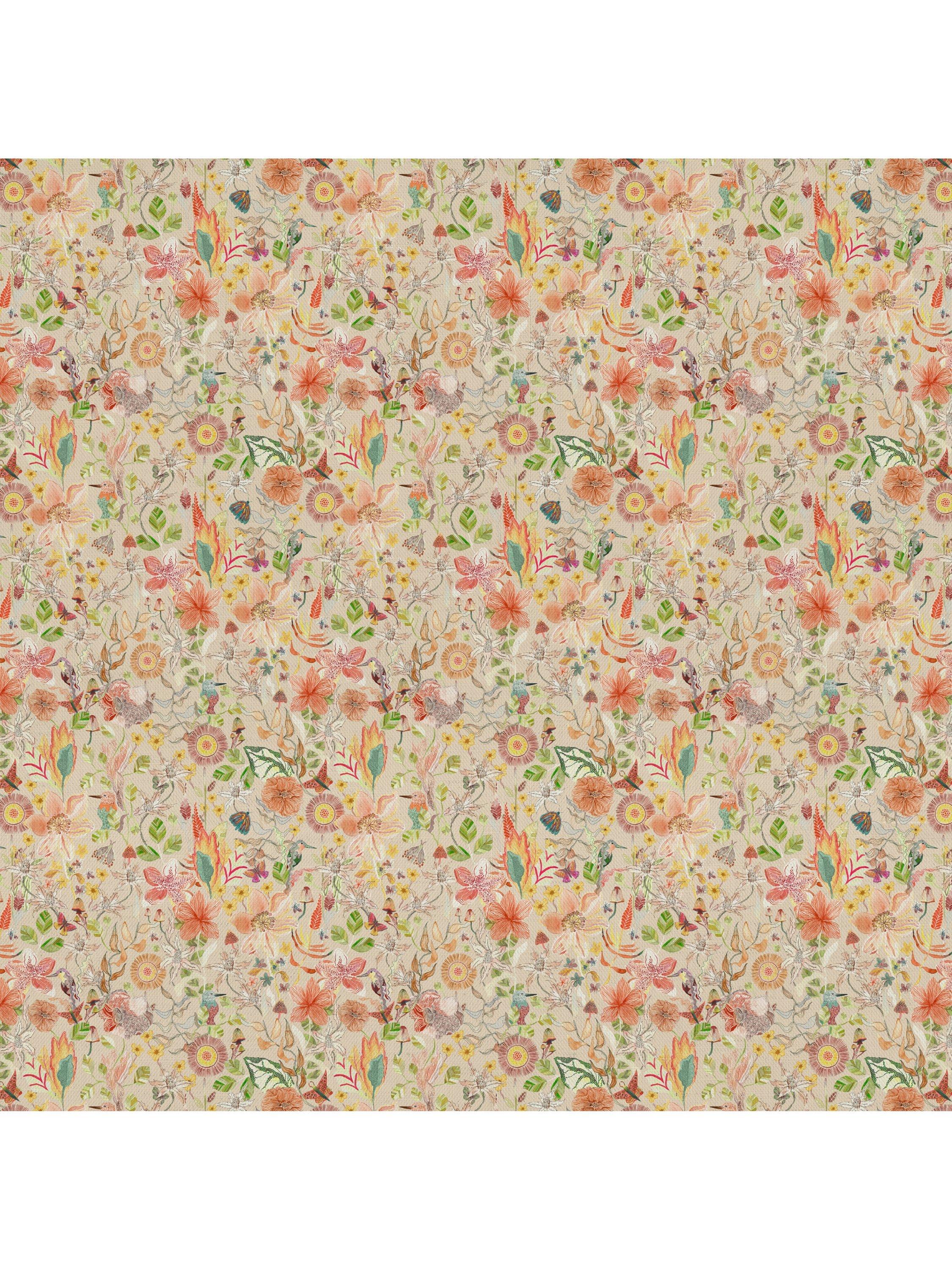 Voyage Primrose Haze floral furnishing fabric, imported from the UK