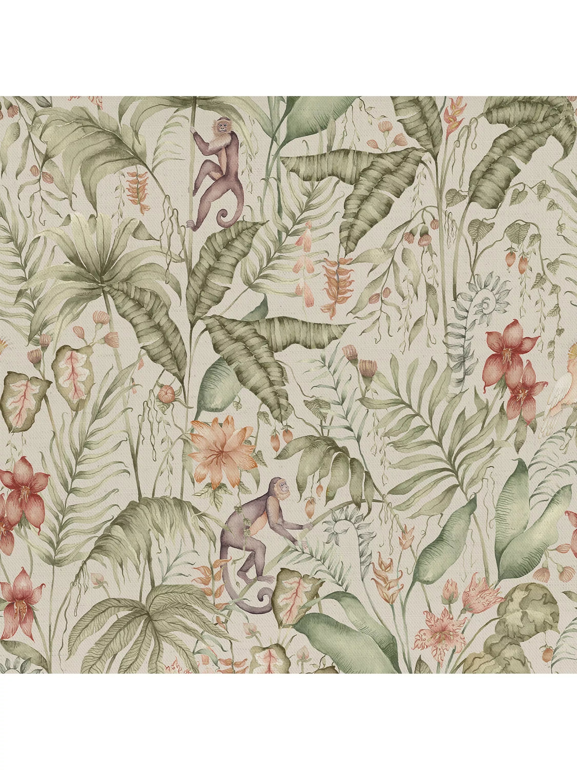 Voyage Tropical Utopia green furnishing fabric 100x145cm, imported from the UK