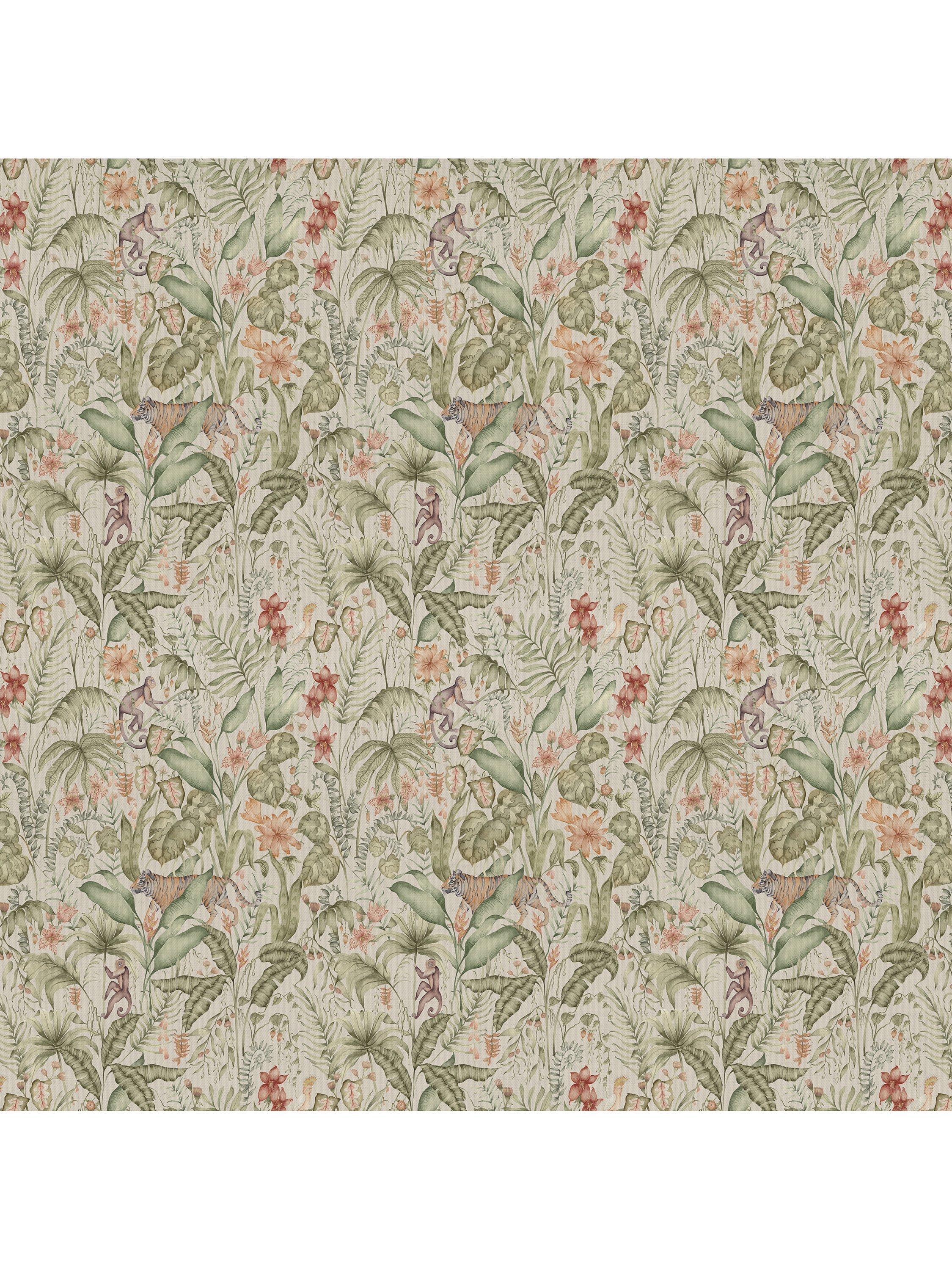 Voyage Tropical Utopia green furnishing fabric 100x145cm, imported from the UK