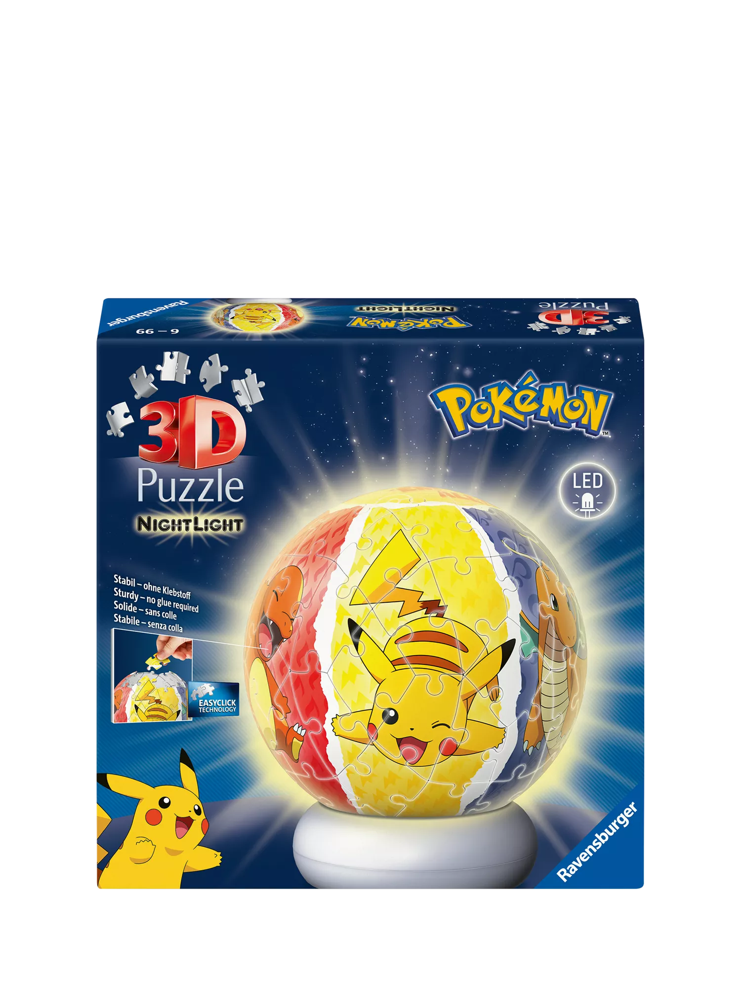 Ravensburger Pokémon 3D puzzle ball nightlight 72 piece, imported from the UK