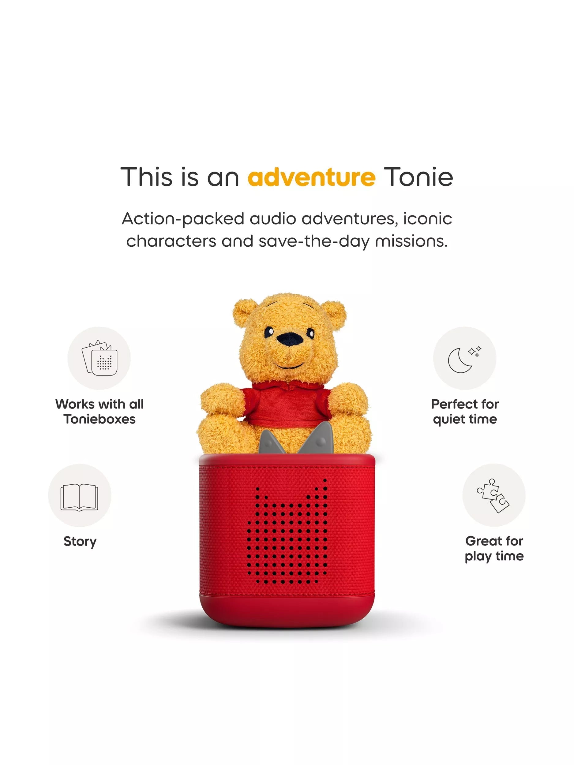 tonies Winnie the Pooh Cuddle Tonie audio character, imported from the UK