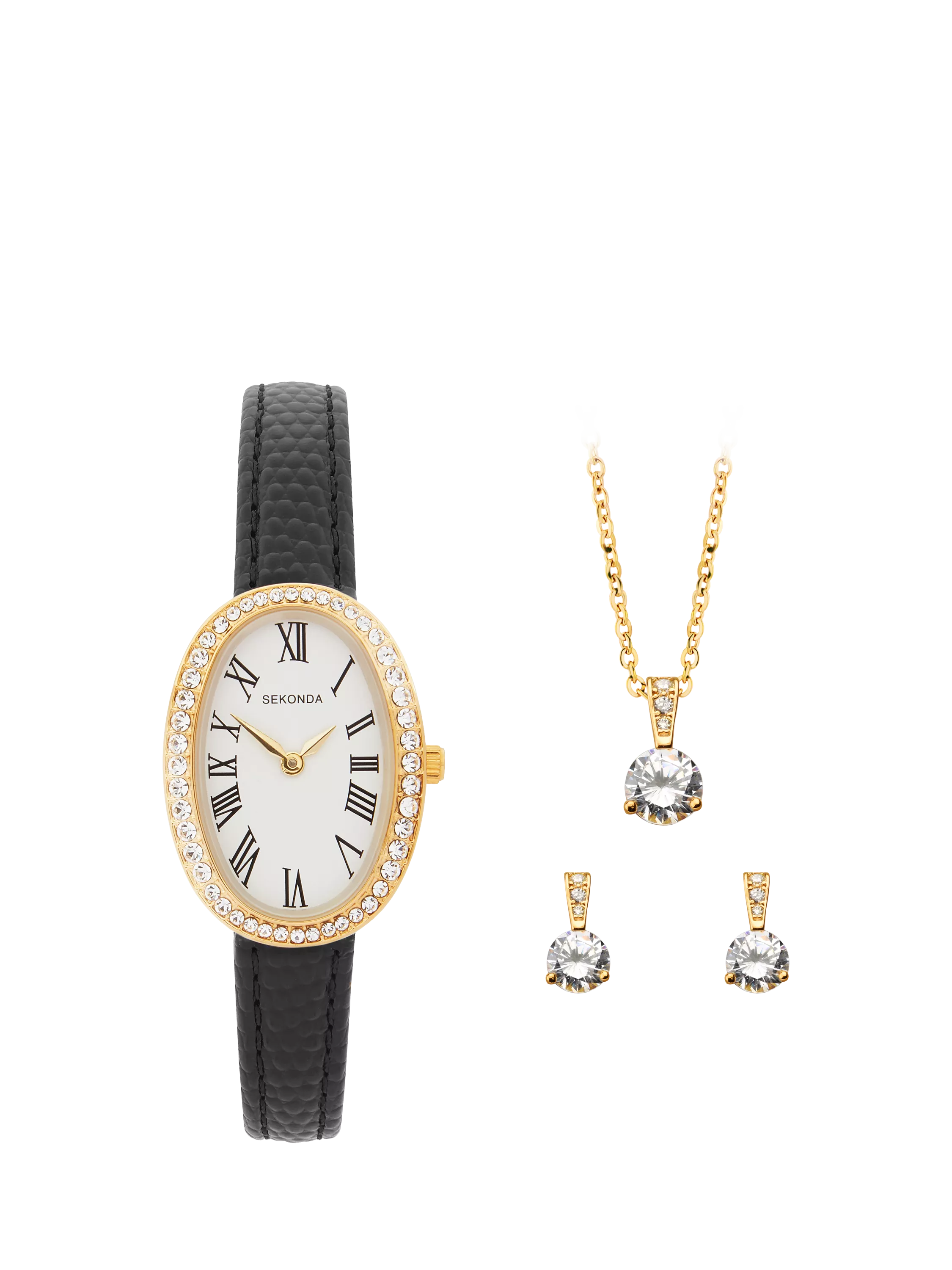 Sekonda Bellamy women's watch gift set black - British product