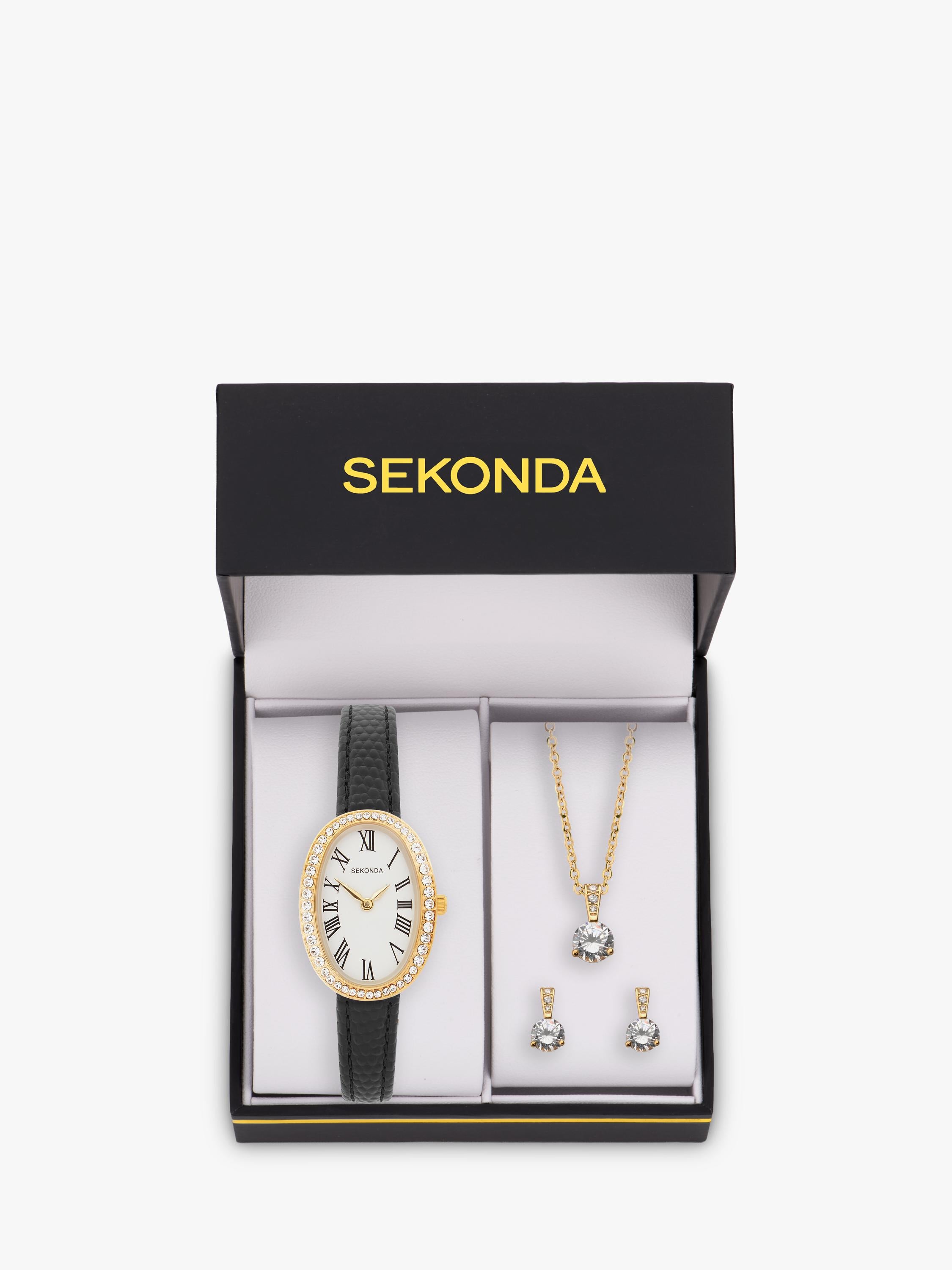 Sekonda Bellamy women's watch gift set black - British product