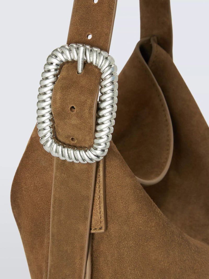 John Lewis REJINA PYO suede hobo bag brown, UK version