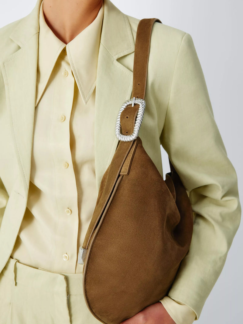 John Lewis REJINA PYO suede hobo bag brown, UK version