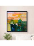 John Lewis Alex Ebdon 'Mountains' framed canvas print 86x86cm, imported from the UK