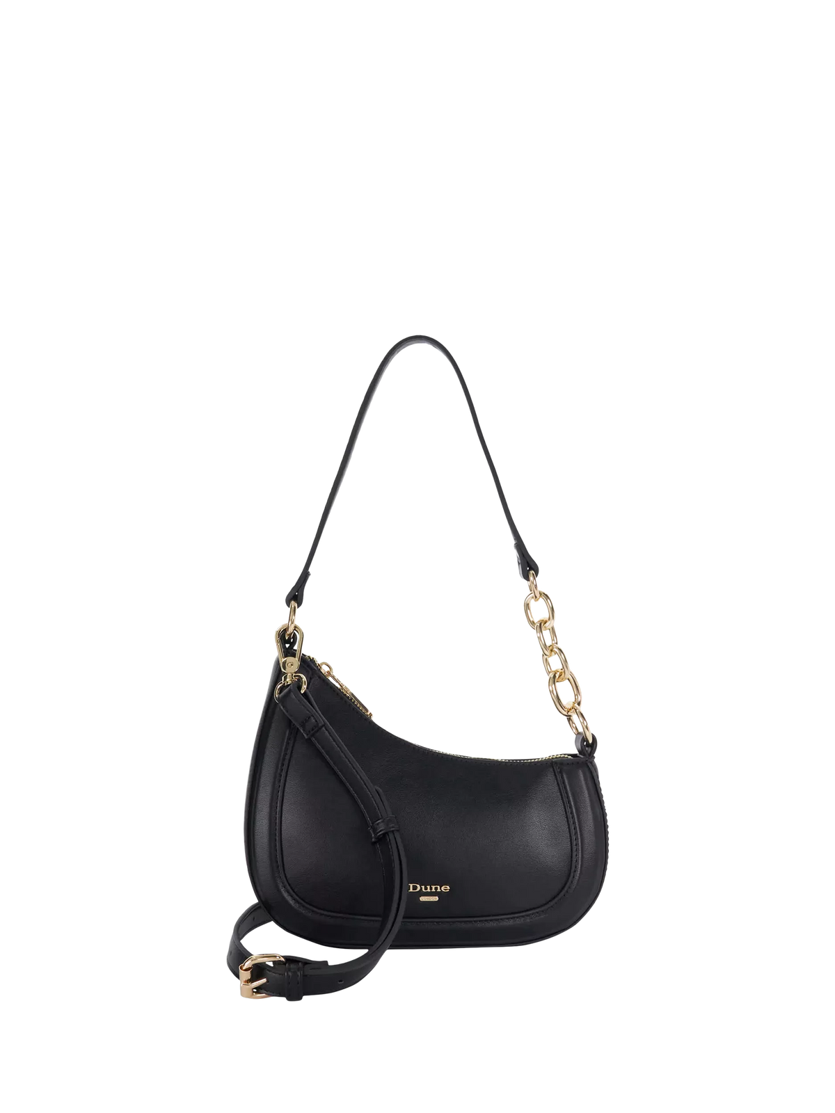 Dune London asymmetric chain shoulder bag black (British brand)
