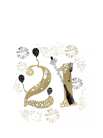 John Lewis Woodmansterne 21st Birthday Greeting Card- Buy online at McGrocer