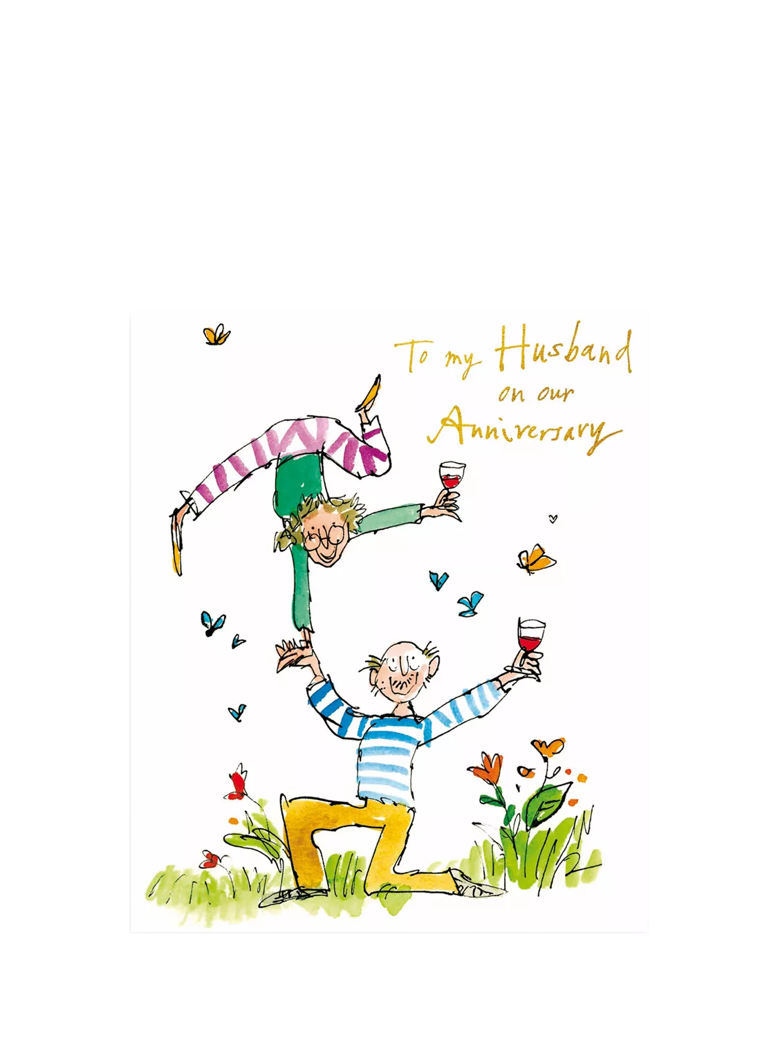 Woodmansterne anniversary card acrobatic older couple husband - British product