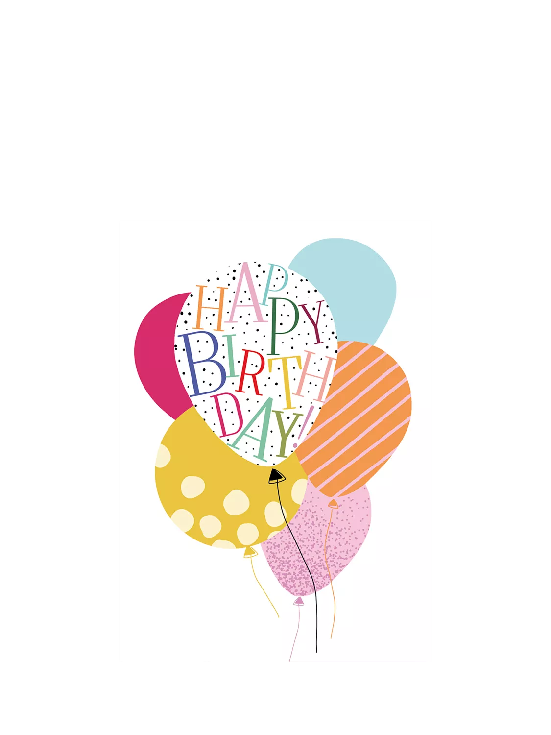Woodmansterne balloon bunch birthday card (British brand)