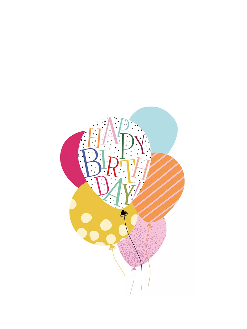 Woodmansterne balloon bunch birthday card (British brand)