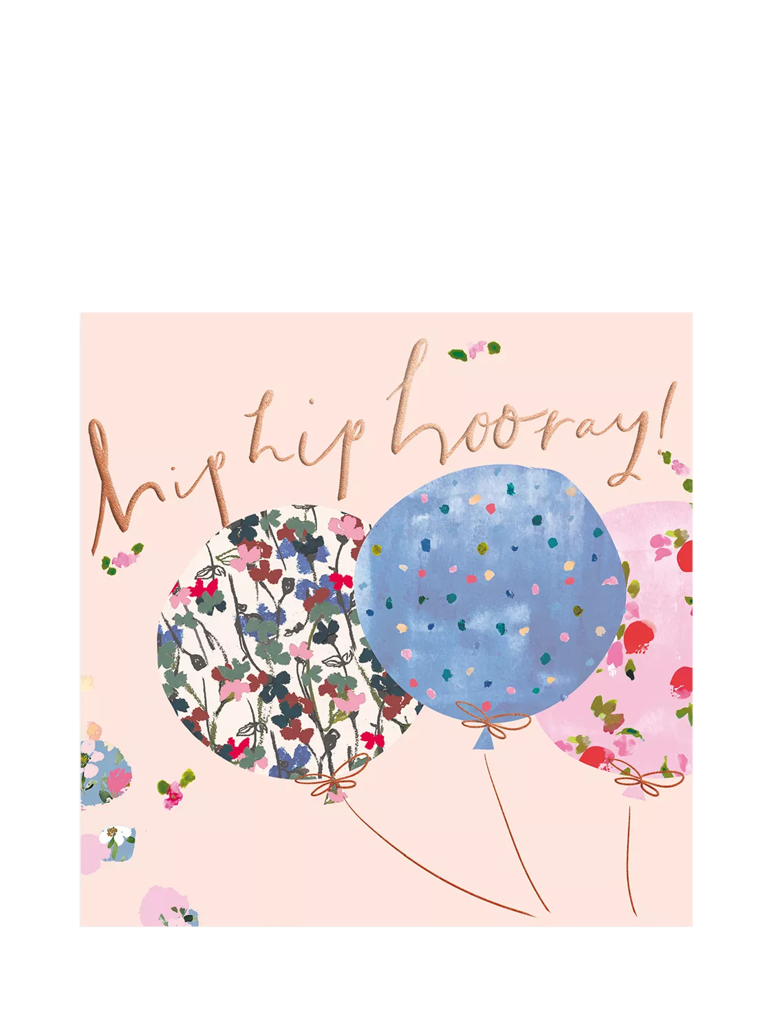 Woodmansterne Birthday card Balloons Hip Hip Hooray, imported from the UK