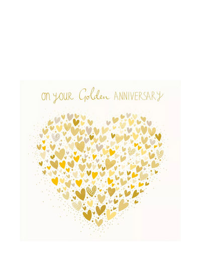 John Lewis Woodmansterne Big Heart Of Little Hearts Golden Anniversary Card- Buy online at McGrocer