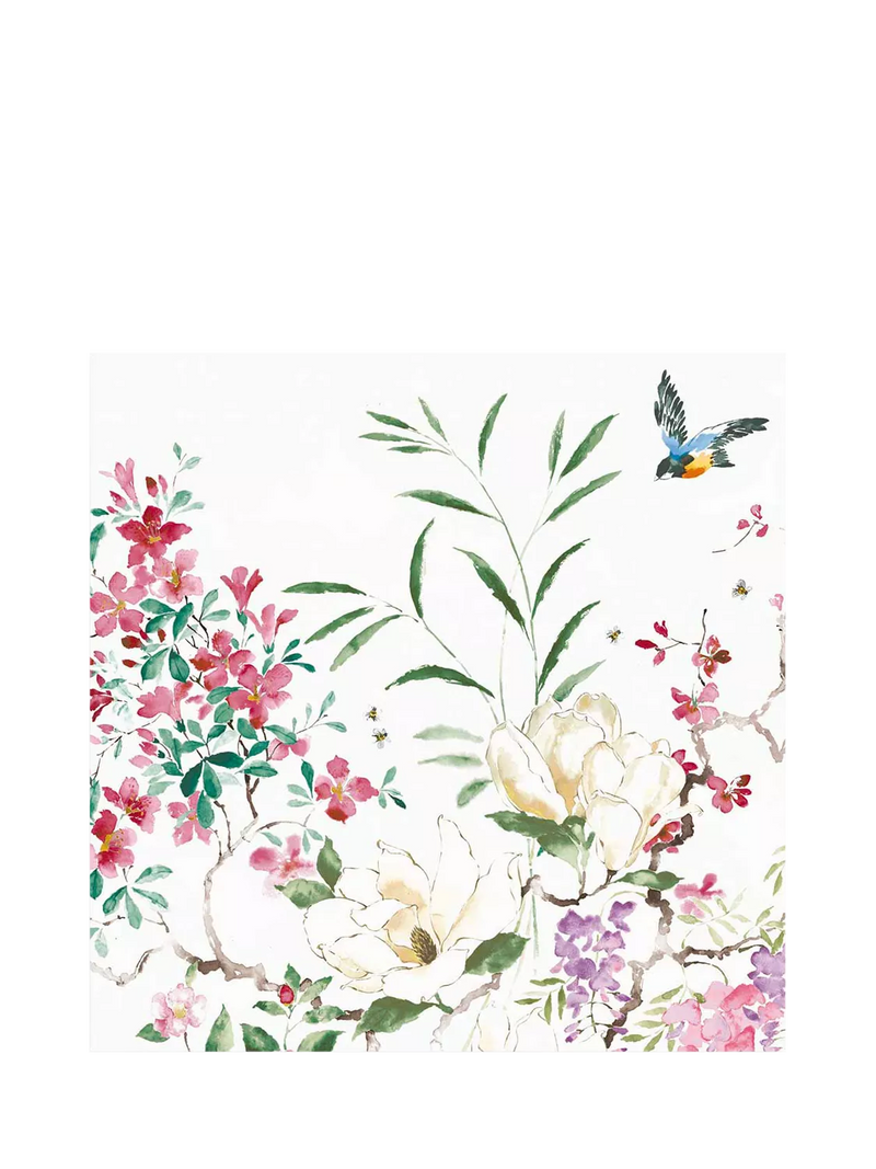 Woodmansterne greeting card birds among magnolia, UK version