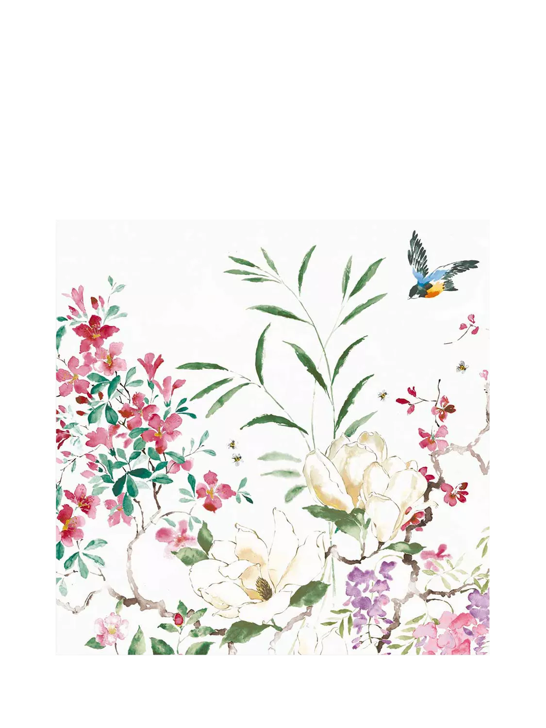 Woodmansterne greeting card birds among magnolia, UK version