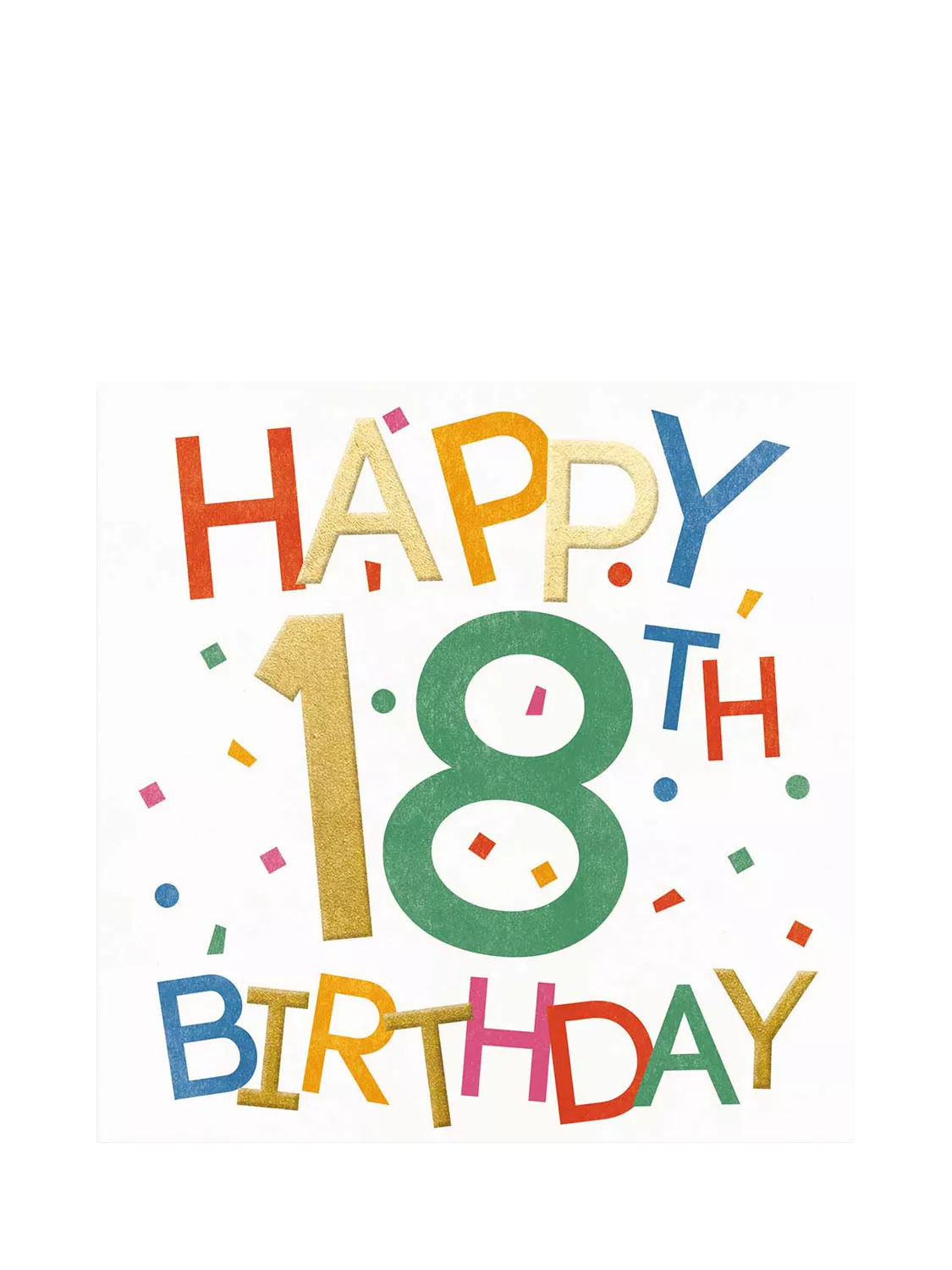 Woodmansterne Confetti 18th birthday card (British brand)