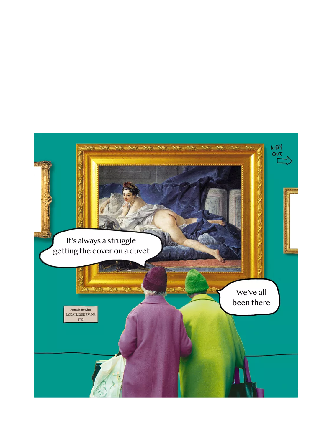 Woodmansterne Odalisque blank greeting card 166x167mm (British brand)